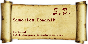 Simonics Dominik névjegykártya