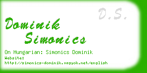 dominik simonics business card